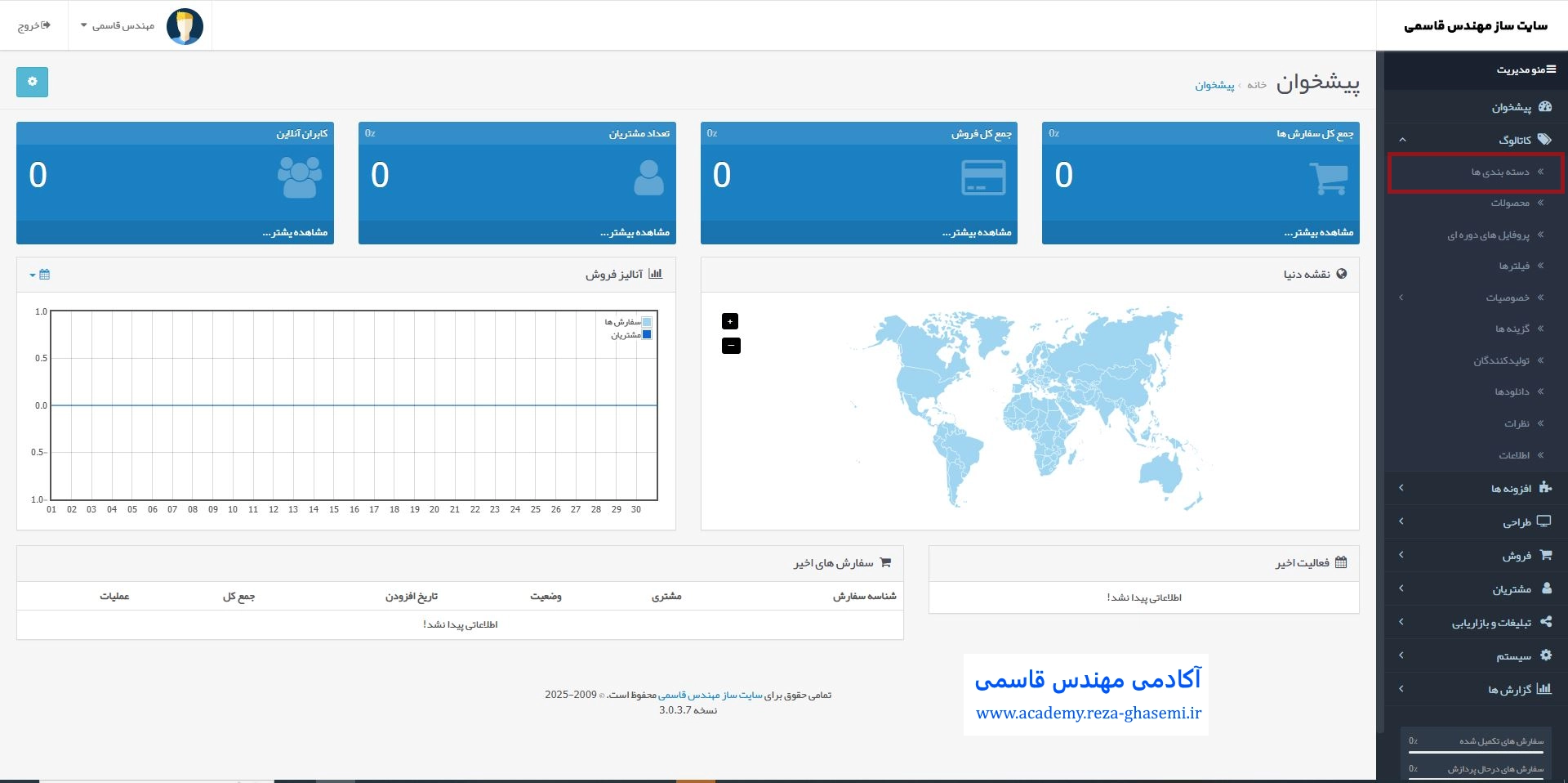ورود به بخش دسته‌بندی‌ها