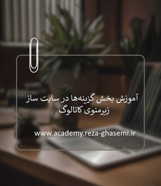 آموزش بخش گزینه‌ها در سایت ساز زیرمنوی کاتالوگ